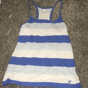 Blue and white tank top